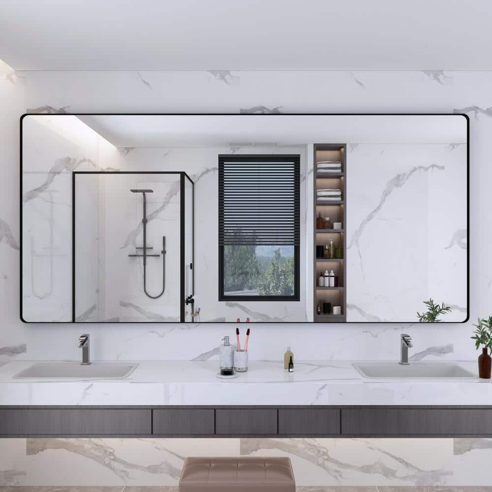 Klajowp 77 in. W x 36 in. H Large Rectangular Framed Wall Mounted ...