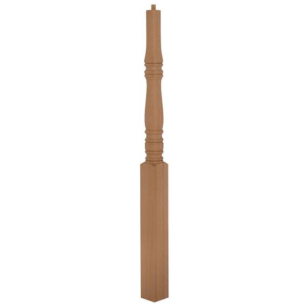 Stair Parts 4515 56 in. x 3-1/2 in. Unfinished Red Oak Newel Post