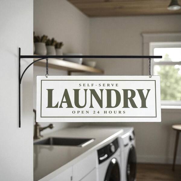 LAUNDRY ROOM サイン 24時間営業 USA American Art Decor Selfserve Laundry Metal Sign Double-Sided