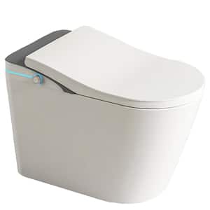 Smart Bidet Toilet for Bathrooms, Toilet with Warm Water Sprayer and Dryer, Heated Bidet Seat with LED Display in Gray