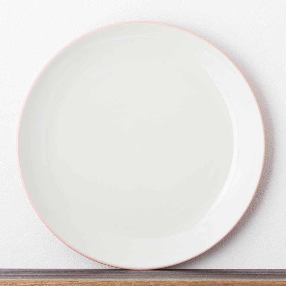 Pink Ceramic Microwave-Safe Dinner Plates, Set of 4