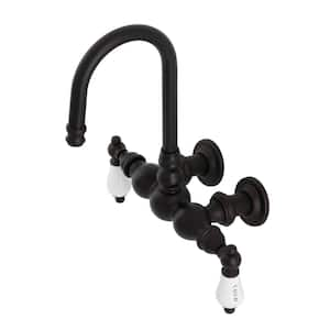 Vintage 2-Handle Wall-Mount Clawfoot Tub Faucets in Oil Rubbed Bronze