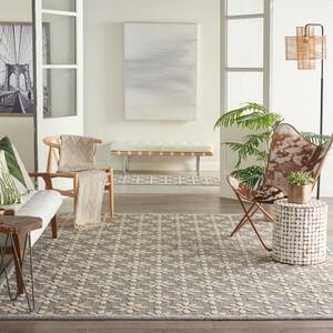 Palamos Grey 8 ft. x 10 ft. Geometric Contemporary Indoor/Outdoor Area Rug