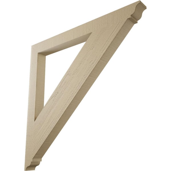 Ekena Millwork 3.5 in. x 40 in. x 40 in. Traditional Traditional Rough Cedar Woodgrain Timberthane Polyurethane Bracket, Primed Tan