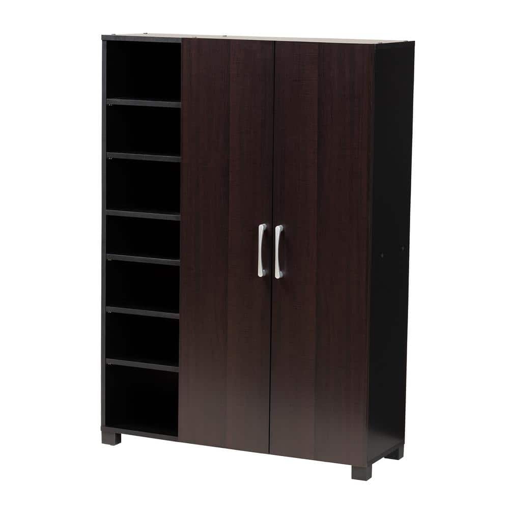 49.2 in. H x 34.6 in. W Brown MDF Shoe Storage Cabinet