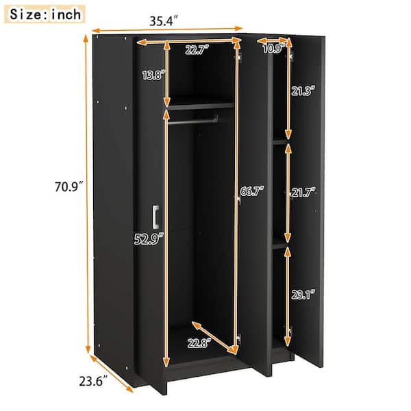 Wooden Armoire Wardrobe Closet With 4 Doors, 71" High Bedroom Wardrobe White D1831717 6f5e 469b 8ab3 C44e4b58a3ef.f3ba05960640bf8bfcc20d5196085700