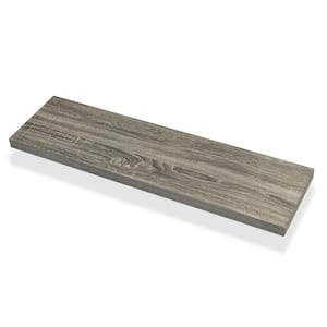 Avalon 10 in. x 36 in. x 1.5 in. Ash Oak MDF with Veneer Overlay Floating Decorative Wall Shelf with Bracket
