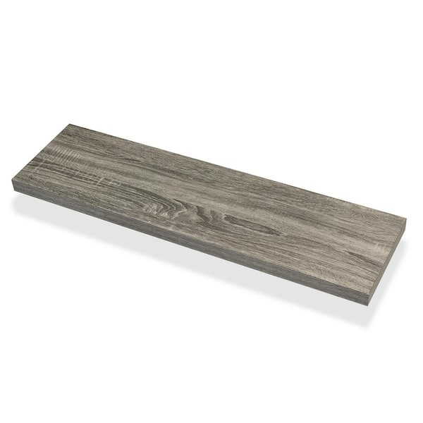 Wallscapes Avalon 10 in. x 36 in. x 1.5 in. Ash Oak MDF with Veneer Overlay Floating Decorative Wall Shelf with Bracket