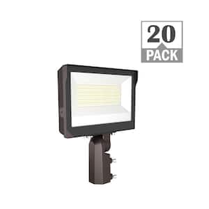 400-Watt Equivalent 13000-21750 Lumens Bronze Integrated LED Flood Light Adjustable and CCT with Photocell (20-Pack)