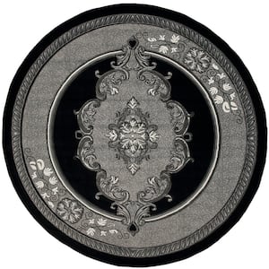 Bristol Fallon Silver 7 ft. 10 in. x 7 ft. 10 in. Round Rug