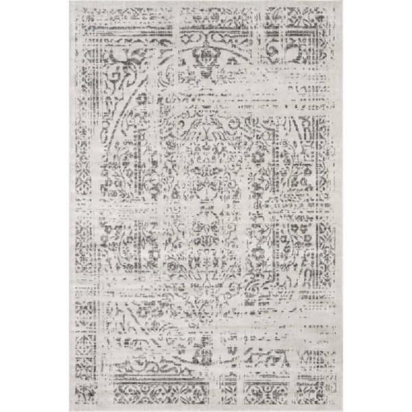 Arlena Distressed Gray 2 ft. x 3 ft. Persian Medallion Doormat Area Rug
