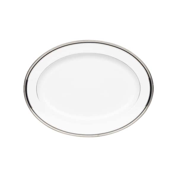 Noritake Austin Platinum 16 in. (White) Porcelain Oval Platter