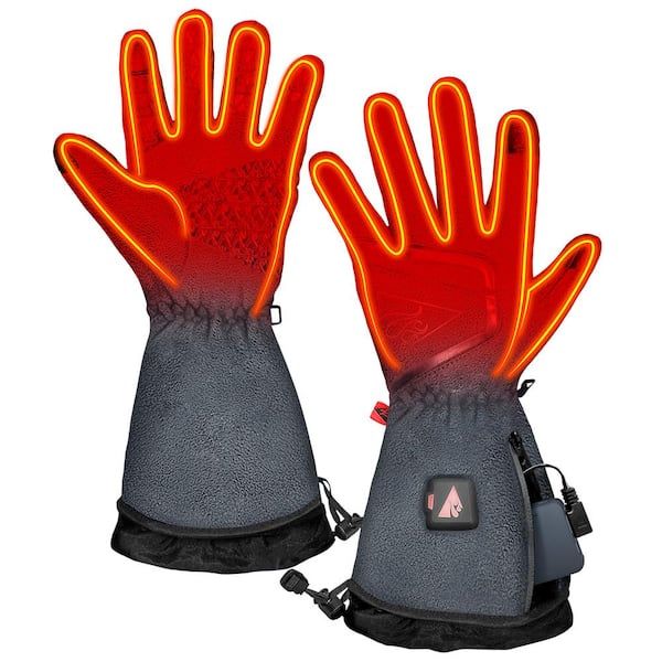 JUSTBRAND LIMITED ActionHeat Men's Small Grey 5-Volt Slim-Fit Fleece Battery Heated Gloves