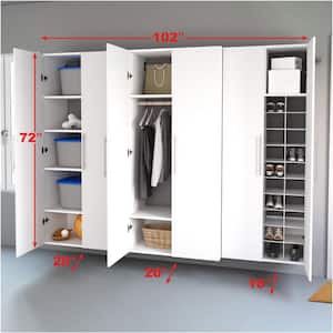 3-Piece Composite Garage Storage System in White (102 in. W x 72 in. H x 20 in. D)