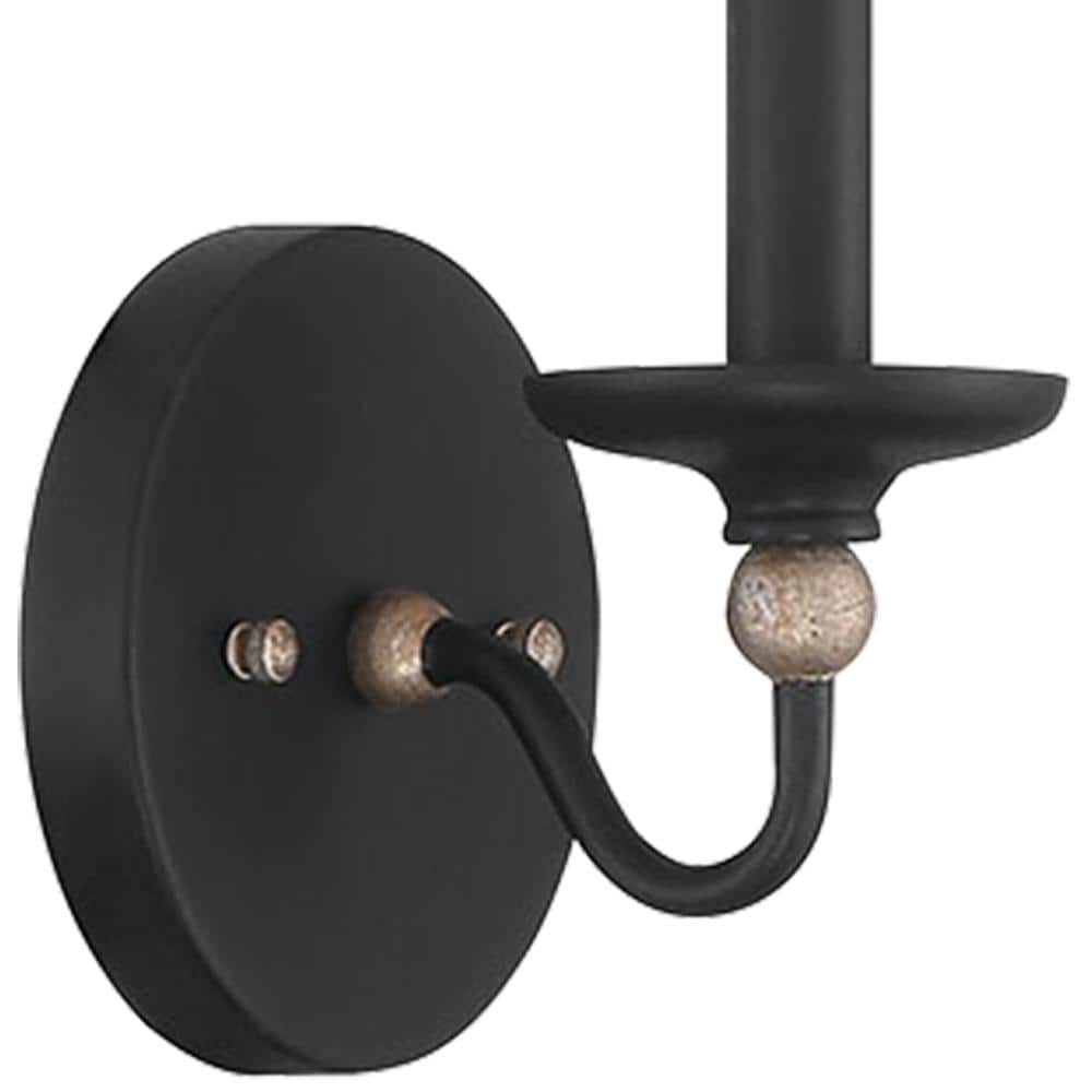 Black and Gold Dimmable Steel Wall Sconce