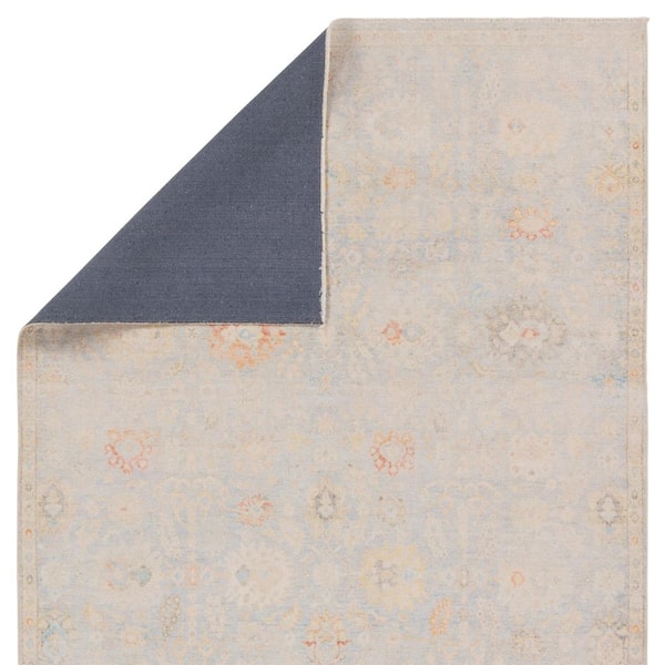 Doire 6 X 9 Floral Light Blue/Cream Area Rug
