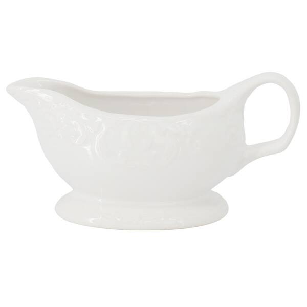 Gibson Home Bountiful Joy 15 Ounce Embossed Durastone Gravy Boat in ...