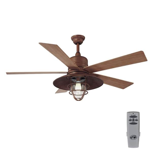 Hampton Bay Metro 54 in. Indoor/Outdoor Rustic Copper Ceiling Fan with Light Kit and Remote Control