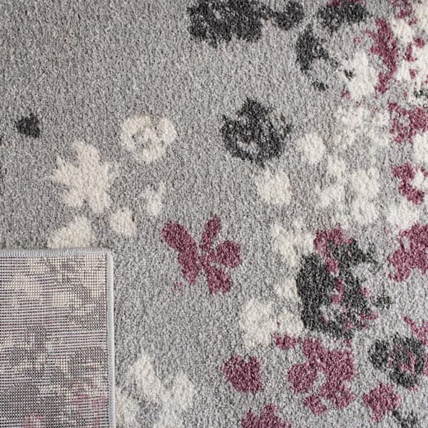3' x 5' SAFAVIEH Adirondack Collection ADR115M Floral Non-Shedding Living Room Bedroom Accent Area Rug Purple Light Grey