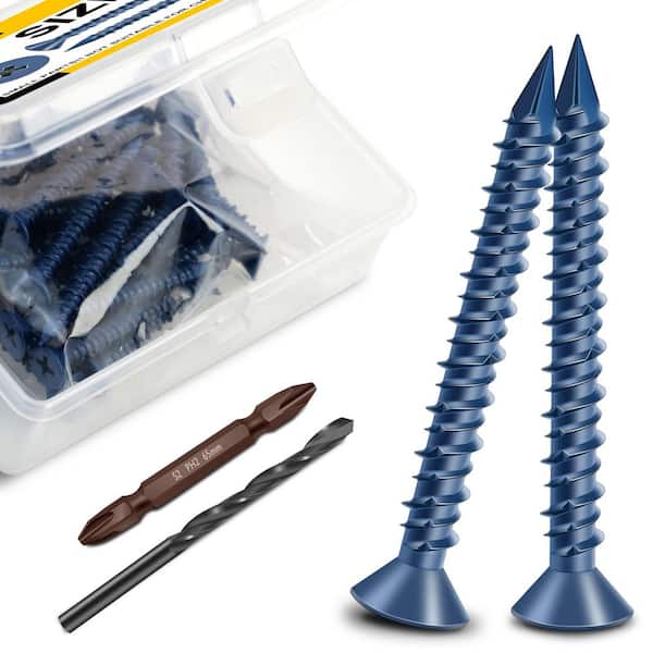 3/16 in. x 1.75 in. Flat Phillips Head Concrete Screws (100-Piece)