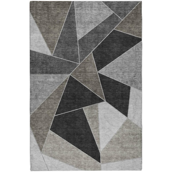 Dream Shag Premium Machine Washable Abstract ADS636 Coffee 10 ft. x 14 ft. Area Rug
