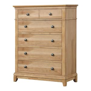 Zeller Natural Oak 6-Drawer 40 in. Chest of Drawers