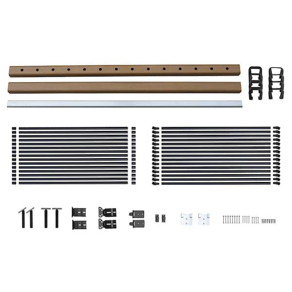 Ultrashield Hemispheres 36 in. x 3 in. x 6 ft. Brown Peruvian Teak Composite Railing Kit