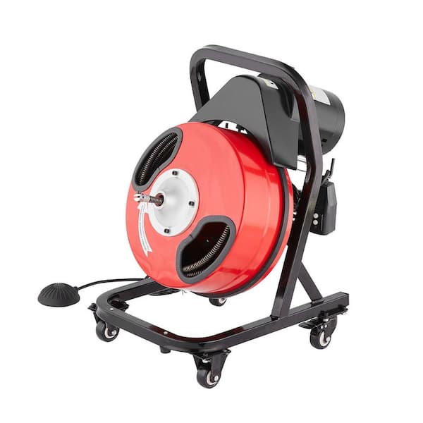 Electric Drain Auger 50 ft. x 1/2 in. Drain Cleaner Machine Auto Feed with 4-Cutters for 2 in. to 4 in. Pipes