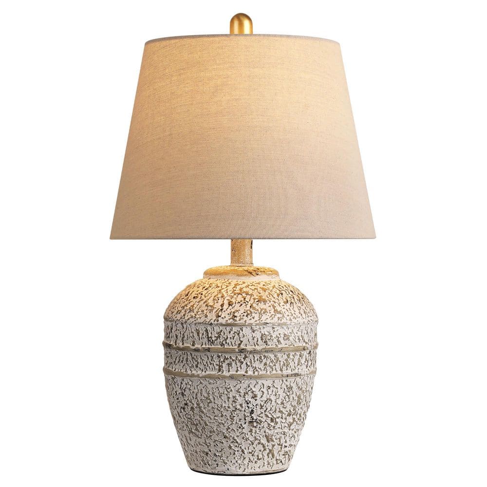 21'' Rustic Gray Farmhouse Table lamp, Modern Ceramic Bedside Lamp with Linen Shade,Natural Distressed Earth Tone Finish price history on PriceWatchPro