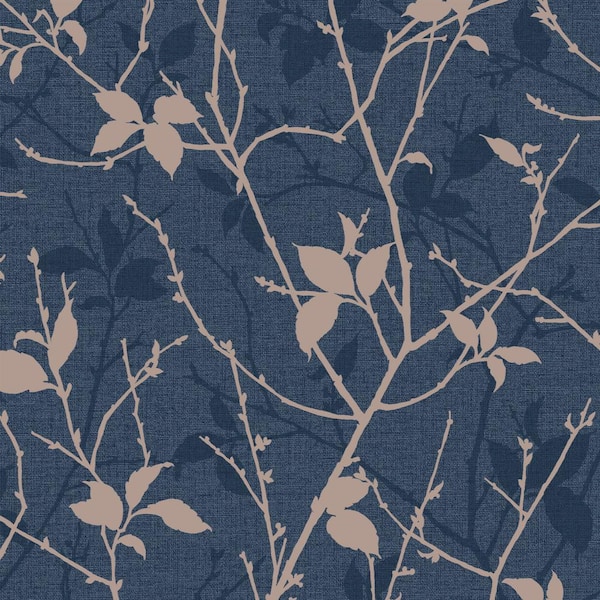 Belle Navy and Copper Wallpaper
