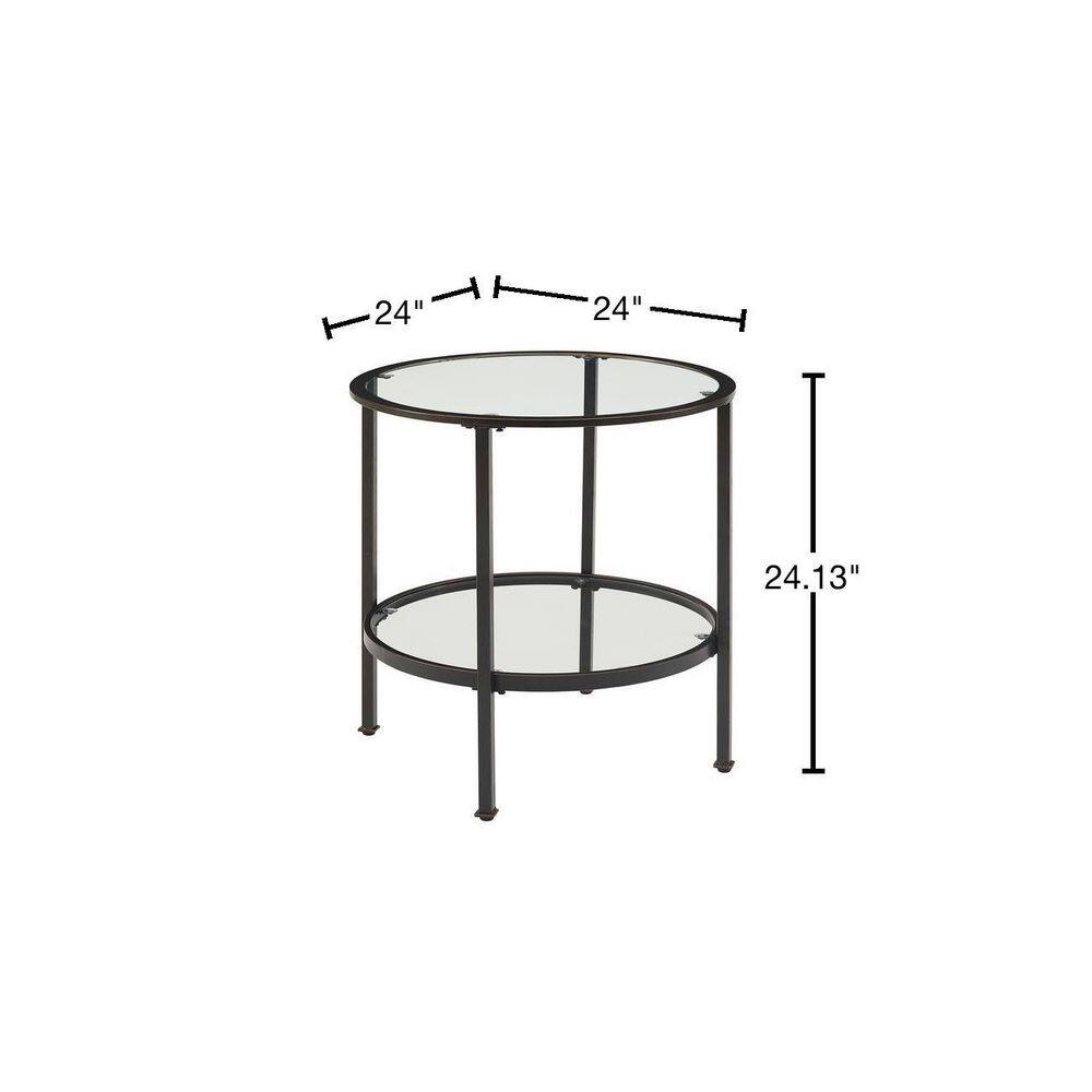 Aimee Gold Glass Side Table - thumbnail 3