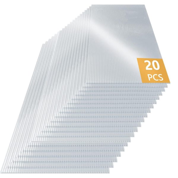 24 in. x 48 in. x 0.15 in. Transparent Polycarbonate Sheet, Double-Layer UV Protection Sheet (Set of 20)