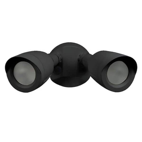 20-Watt Dual Head LED Outdoor Security Flood Light, 1900 Lumens, IP65 Rated, Die-Cast Aluminum, Black, 3000K