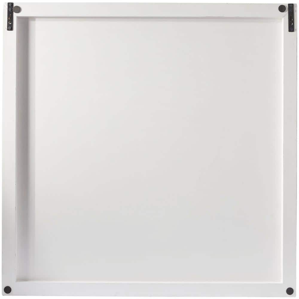 White Geometric Wood Square Wall Art Decor