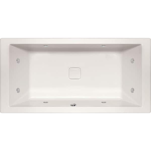 Hydro Systems Versailles 66 in. x 36 in. Rectangular Drop-In Combination Bathtub with Center Drain in Biscuit
