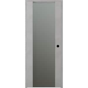 Vona 202 18 in. x 80 in. Light Urban Left-Hand Solid Core Wood 1-Lite Frosted Glass Single Prehung Interior Door