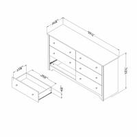 Vito 6-Drawer Soft Gray Dresser