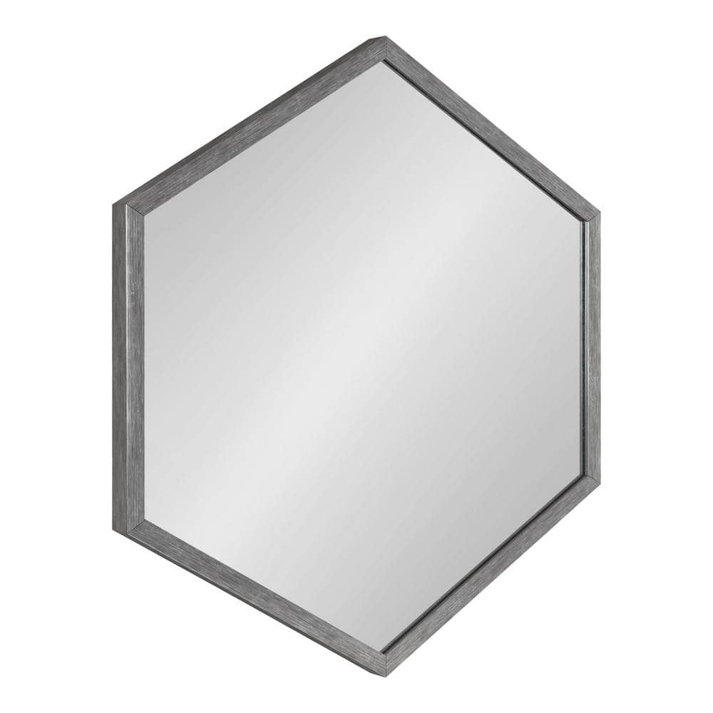 Laverty Hexagonal 30.5" Silver Framed Modern Wall Mirror