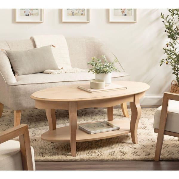 Sutherlin 42 in. Natural Oval Wood Coffee Table