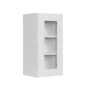 Anchester Assembled 18 in. x 36 in. x 12 in. Wall Mullion Door Cabinet with 1-Door 2-Shelves in White