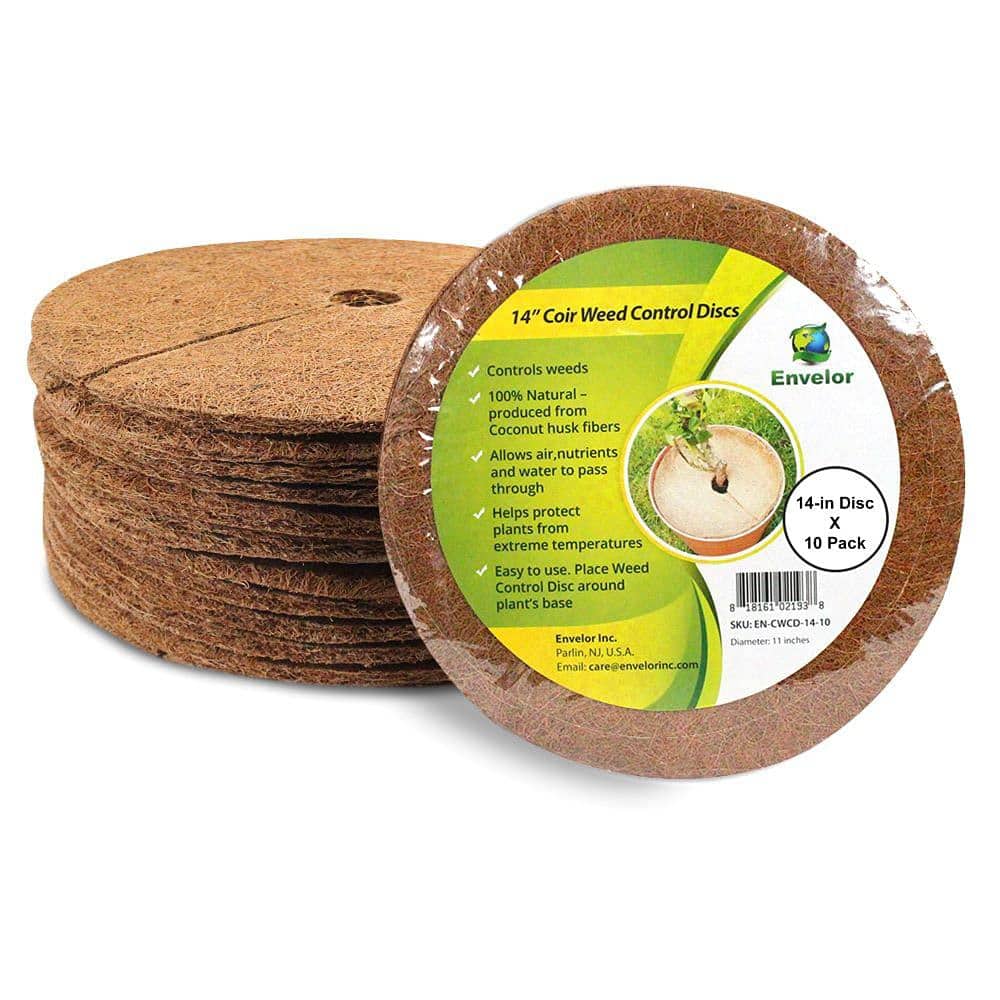Coco Coir Tree Protection 10Pcs Coconut Fibers Mulch Rings Tree Protector Mat Tree Rings Mats Tree Disc Plant Cover for Indoor or Outdoor Coconut Mulch Tree Protectors Weed Mat 