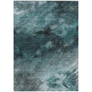 Chantille ACN590 Teal 5 ft. x 7 ft. 6 in. Machine Washable Indoor/Outdoor Geometric Area Rug