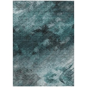 Chantille ACN590 Teal 9 ft. x 12 ft. Machine Washable Indoor/Outdoor Geometric Area Rug
