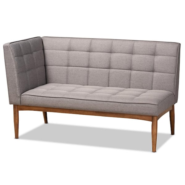 Sanford Grey and Walnut Brown Dining Sofa Bench