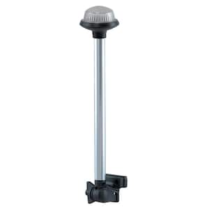 Horizontal-Mount Fold Down White All-Round Pole Light - 14.75 in. Height