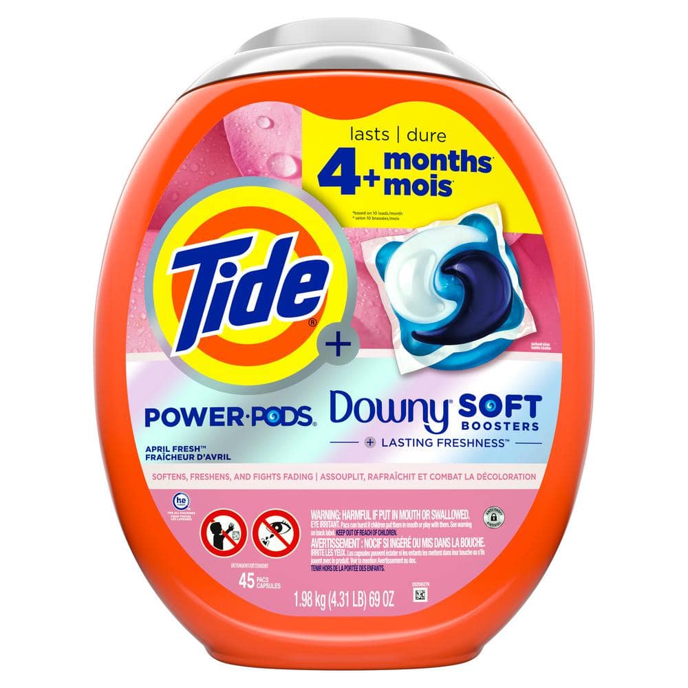 Tide 2-in-1 Power Pods with Downy April Fresh Scent Laundry Detergent Pods  (45-Count) 003077211806 - The Home Depot