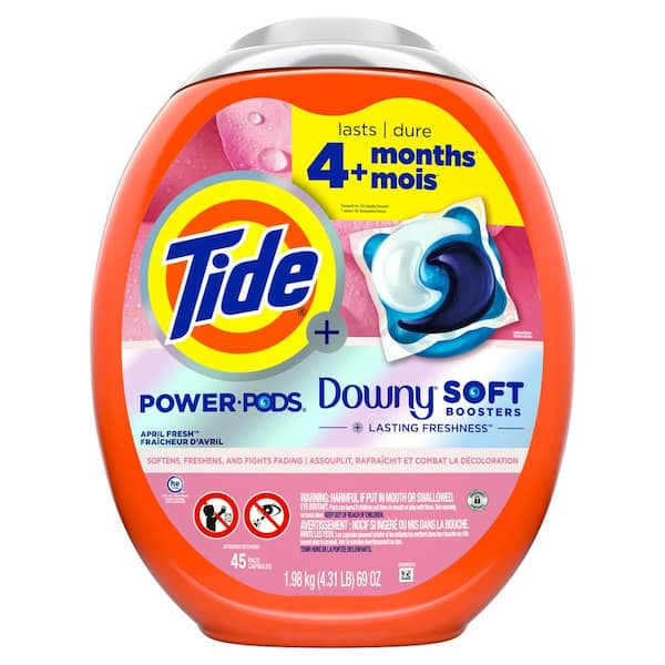 2-in-1 Power Pods with Downy April Fresh Scent Laundry Detergent Pods  (45-Count)