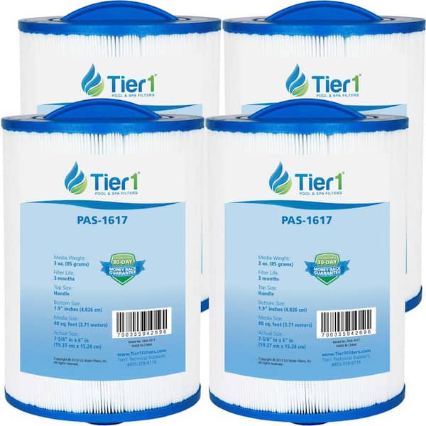 Tier1 40 sq. ft. Spa Filter Cartridge Replacement for 817-0050, Front Access, PWW50, FC-0359,6CH-940 (4-Pack)