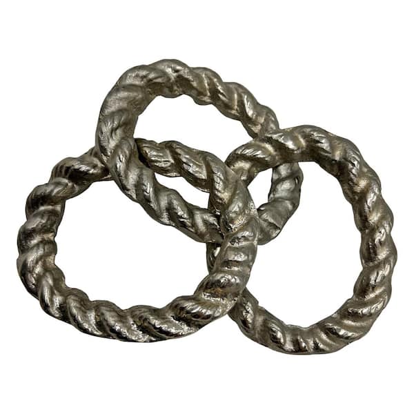 castellousa Twisted Series Silver 2 in. x 9 in. Chain Aluminum Metal Decorative Sculpture