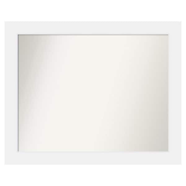 Amanti Art Corvino White 37 in. x 30 in. Custom Non-Beveled Matte Wood Framed Bathroom Vanity Wall Mirror